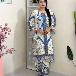 Cotton Digital Print with Mirror Work (2 Pcs Set)