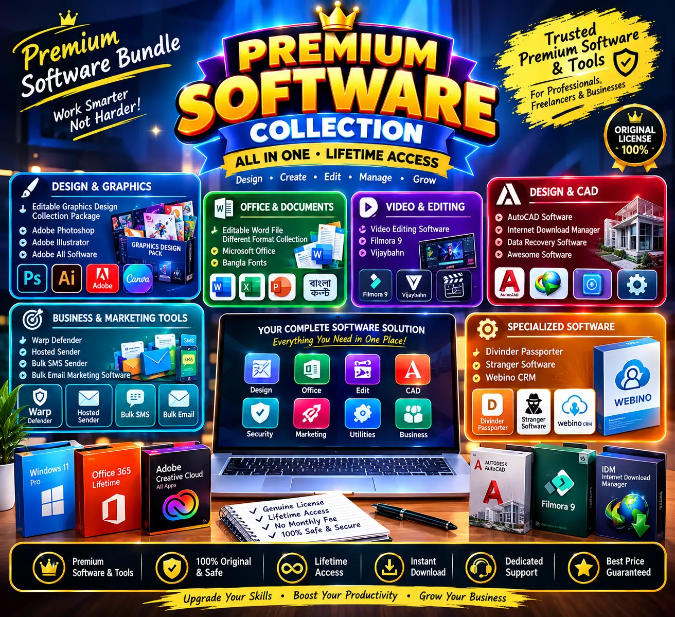 The Ultimate All-in-One Digital Mega Bundle – 400+ Courses, 1,000+ Websites, Premium Software & 50,000+ eBooks - Image 2